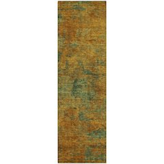 Luxury Washable Indoor/Outdoor Kochi Copper 2'3" x 7'6" Runner Rug
