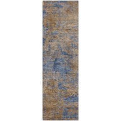 Luxury Washable Indoor/Outdoor Kochi Navy 2'3" x 7'6" Runner Rug