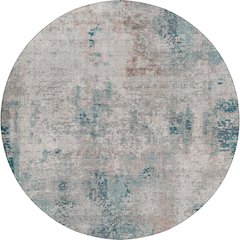 Luxury Washable Indoor/Outdoor Kochi Teal 8' x 8' Round Rug