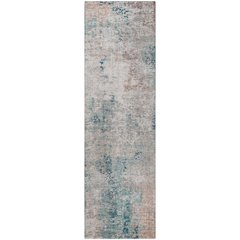 Luxury Washable Indoor/Outdoor Kochi Teal 2'3" x 7'6" Runner Rug