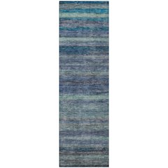Luxury Washable Indoor/Outdoor Kochi Blue 2'3" x 7'6" Runner Rug