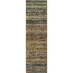 Luxury Washable Indoor/Outdoor Kochi Brown 2'3" x 7'6" Runner Rug