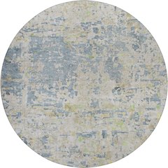 Luxury Washable Indoor/Outdoor Kochi Blue 8' x 8' Round Rug