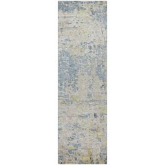 Luxury Washable Indoor/Outdoor Kochi Blue 2'3" x 7'6" Runner Rug