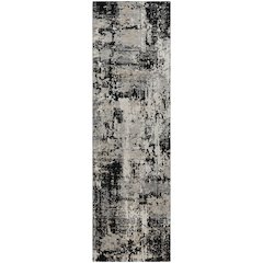 Luxury Washable Indoor/Outdoor Kochi Black 2'3" x 7'6" Runner Rug