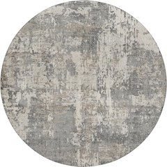 Luxury Washable Indoor/Outdoor Kochi Gray 8' x 8' Round Rug