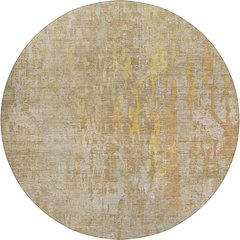 Luxury Washable Indoor/Outdoor Kochi Khaki 8' x 8' Round Rug