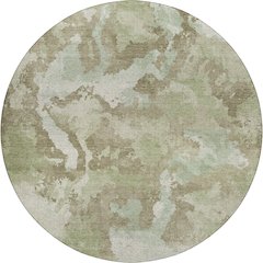 Luxury Washable Indoor/Outdoor Kochi Aloe 8' x 8' Round Rug