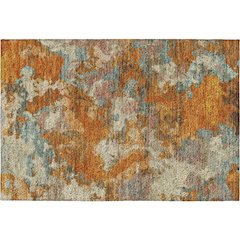 Luxury Washable Indoor/Outdoor Kochi Copper 1'8" x 2'6" Rug