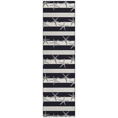 Indoor/Outdoor Seabreeze SZ12 Black Washable 2'3" x 7'6" Runner Rug