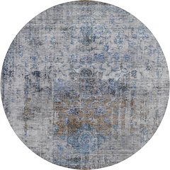Indoor/Outdoor Karaj Blue 8' x 8' Round Rug