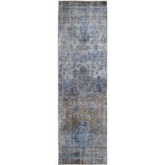 Indoor/Outdoor Karaj Blue 2'3" x 7'6" Runner Rug