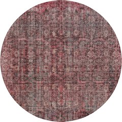 Indoor/Outdoor Karaj Pink 8' x 8' Round Rug