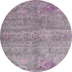 Indoor/Outdoor Karaj Purple 8' x 8' Round Rug