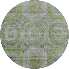 Indoor/Outdoor Karaj Olive 8' x 8' Round Rug