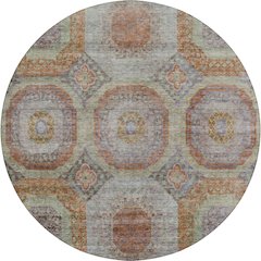 Indoor/Outdoor Karaj Paprika 8' x 8' Round Rug