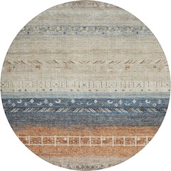 Indoor/Outdoor Karaj Brown 8' x 8' Round Rug
