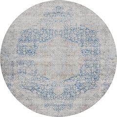 Indoor/Outdoor Karaj Blue 8' x 8' Round Rug