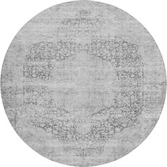 Indoor/Outdoor Karaj Gray 8' x 8' Round Rug