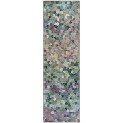 Luxury Washable Indoor/Outdoor Kaleidoscope KL1 Green 2'3" x 7'6" Runner Rug