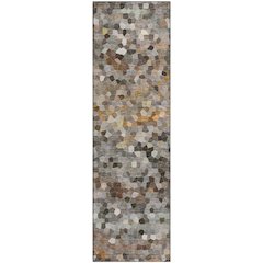 Luxury Washable Indoor/Outdoor Kaleidoscope KL1 Gray 2'3" x 7'6" Runner Rug