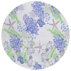 Indoor/Outdoor Surfside ASR31 Blue Washable 8' x 8' Round Rug