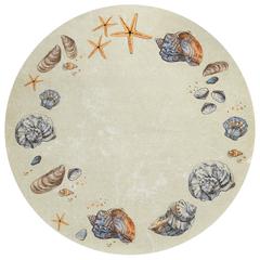 Indoor/Outdoor Surfside ASR39 Oyster Washable 8' x 8' Round Rug