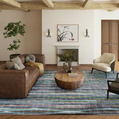 Waverly Plum Contemporary Striped 10' x 14' Area Rug Plum AWA31