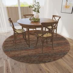 Marston Canyon Transitional Striped 8' x 8' Round Rug Canyon AMA31