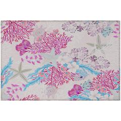 Indoor/Outdoor Seabreeze SZ1 Blush Washable 1'8" x 2'6" Rug