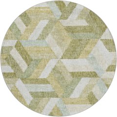 Luxury Washable Lorenzo Aloe 8' x 8' Round Rug