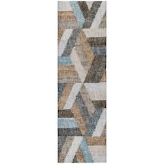 Luxury Washable Lorenzo Brown 2'3" x 7'6" Runner Rug