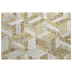 Luxury Washable Lorenzo Tan 1'8" x 2'6" Rug