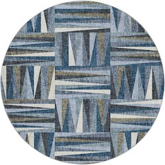 Luxury Washable Lorenzo Denim 8' x 8' Round Rug