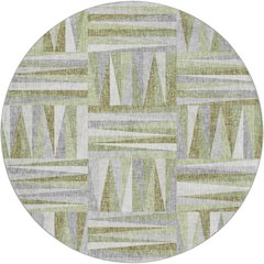 Luxury Washable Lorenzo Green 8' x 8' Round Rug