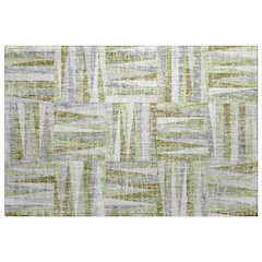 Luxury Washable Lorenzo Green 1'8" x 2'6" Rug