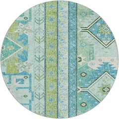 Luxury Washable Lorenzo Mint 8' x 8' Round Rug
