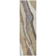 Luxury Washable Lorenzo Beige 2'3" x 7'6" Runner Rug