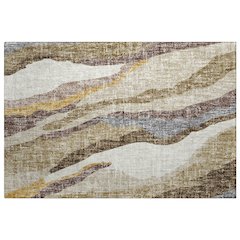 Luxury Washable Lorenzo Beige 1'8" x 2'6" Rug
