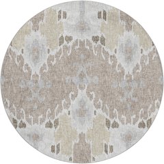 Luxury Washable Lorenzo Ivory 8' x 8' Round Rug