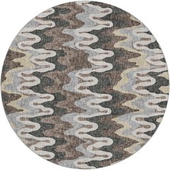 Luxury Washable Lorenzo Charcoal 8' x 8' Round Rug