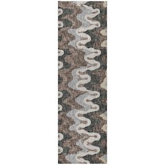 Luxury Washable Lorenzo Charcoal 2'3" x 7'6" Runner Rug
