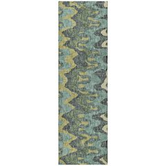 Luxury Washable Lorenzo Teal 2'3" x 7'6" Runner Rug