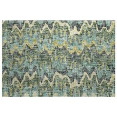 Luxury Washable Lorenzo Teal 1'8" x 2'6" Rug