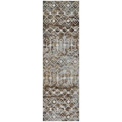 Luxury Washable Lorenzo Brown 2'3" x 7'6" Runner Rug