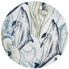 Indoor/Outdoor Harpswell AHP40 Blue Washable 8' x 8' Round Rug