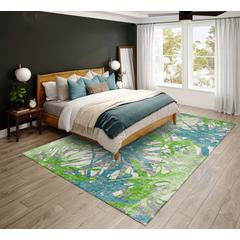 Bravado Green Contemporary Color Splash 10' x 14' Area Rug Green ABV36