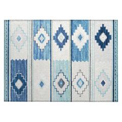 Indoor/Outdoor Sonora ASO31 Blue Washable 1'8" x 2'6" Rug