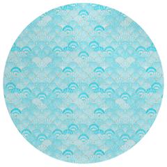 Indoor/Outdoor Surfside ASR32 Aqua Washable 8' x 8' Round Rug