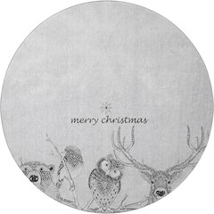 Luxury Washable Indoor/Outdoor Merry & Bright Flannel 8' x 8' Round Rug